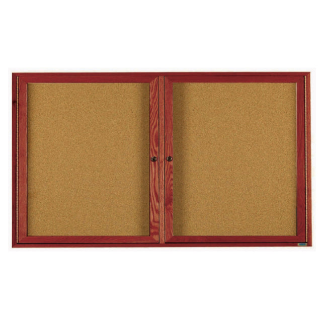 Aarco CBC3672R Red Oak Bulletin Board 72"W X 36"H Enclosed