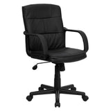 Flash Furniture GO-228S-BK-LEA-GG Swivel Task/Office Chair Adjustable Height 250 Lb. Weight Capacity