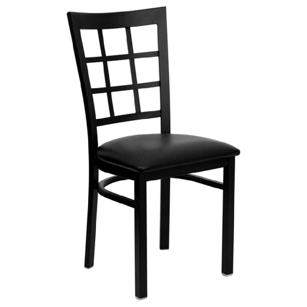 Flash Furniture XU-DG6Q3BWIN-BLKV-GG Hercules Series Restaurant Chair Metal Window Pane Back