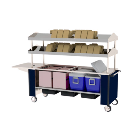 Lakeside 159518 Lunch-Time Meal Transport Cart (2) Double Sided Slanted Over-shelves