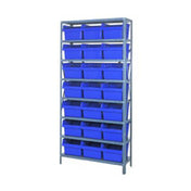 Quantum 1275-SB809_BLUE - Shelving Unit, 12"D X 36"L X 75"H, Heavy Duty