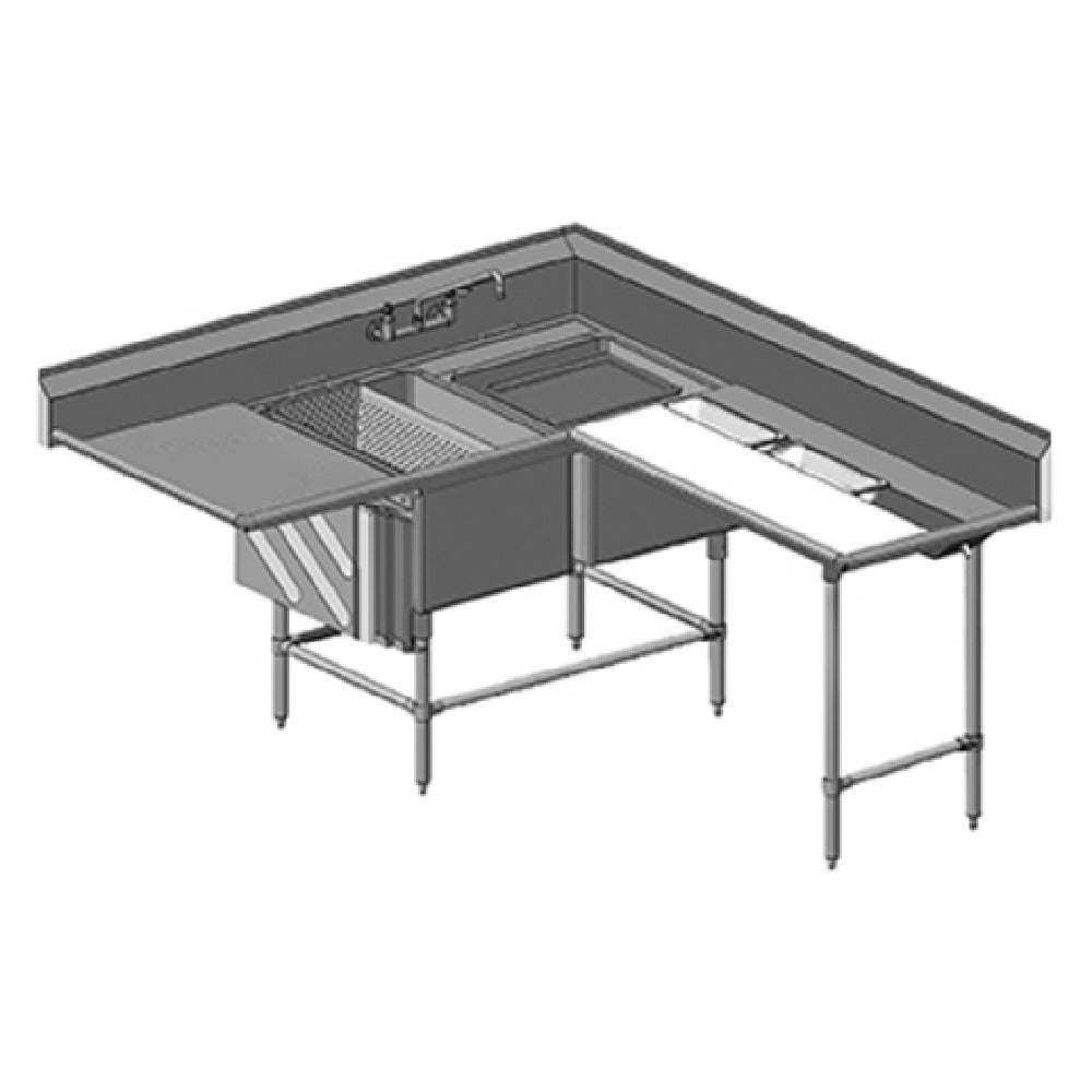 Eagle CFNP2840-2-48TR Spec-Master® FNP Series Prep Sink Two Compartment