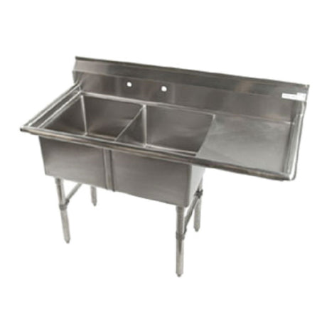 Klinger's Trading ECS2DR Economy Sink Two Compartment 52-1/2"W X 25-1/2"D X 41"H