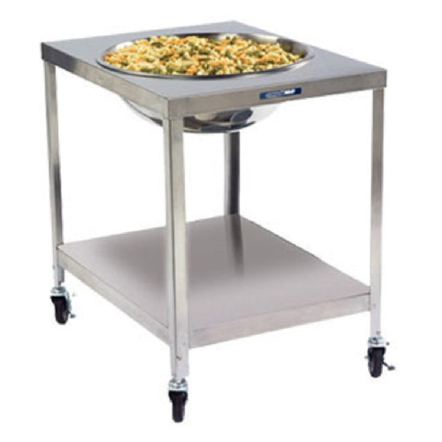 Lakeside PB713 Mobile Mixing Bowl Stand For 80 Qt. Bowl 16 Gauge Stainless Steel Top And Undershelf