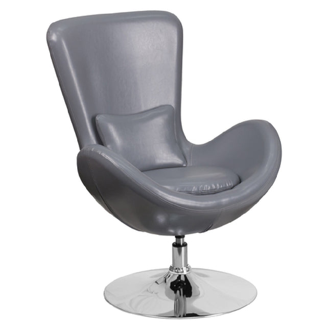 Flash Furniture CH-162430-GY-LEA-GG Egg Series Swivel Reception/Lounge/Side Chair