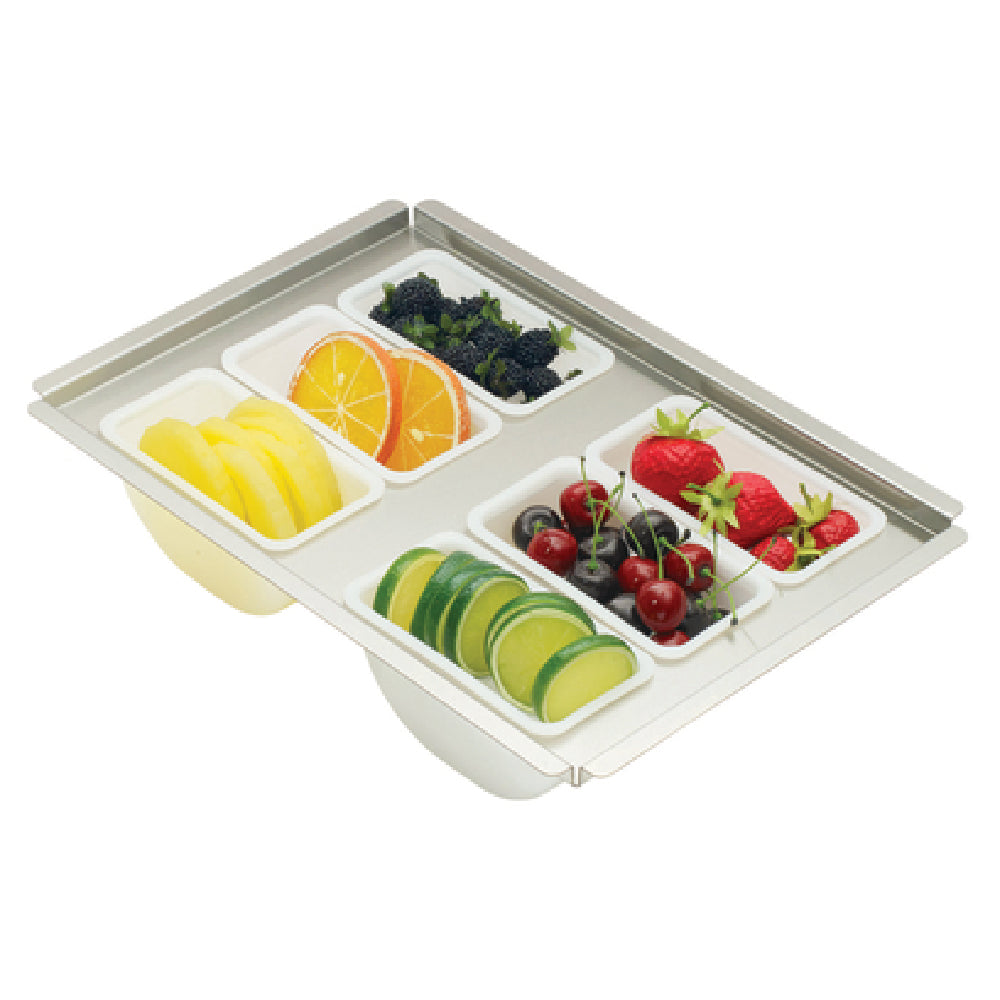 Krowne KR-605 Royal Series Drop-In Garnish Tray Fits 12" Ice Bin Includes (6) Pint Containers