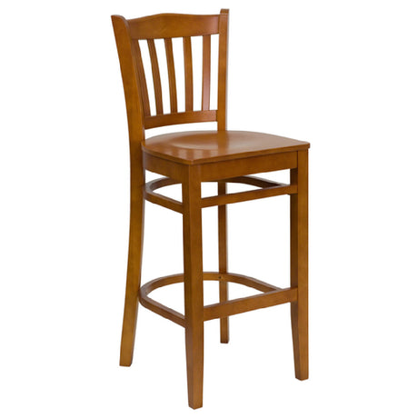 Flash Furniture XU-DGW0008BARVRT-CHY-GG Hercules Series Restaurant Bar Stool Vertical Wood Slat Back