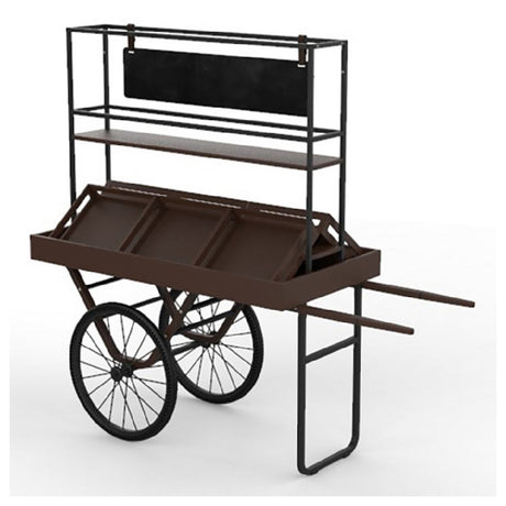 Steelite MGCCNT05DSXX Mogogo Cantine Cart With Shelf Crates And Sign Dark With Black Wheels