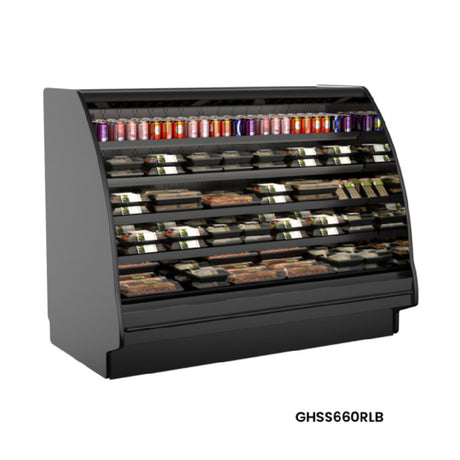 Structural Concepts GHSS1060RLB (CURVED) - Fusion® Refrigerated Self-Service Case With Curved Profile