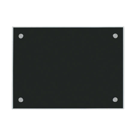 Aarco 6BKGB1824NT Glass Markerboard 18" X 24" Includes Classic Satin Finish Mounting Stand-offs