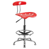 Flash Furniture LF-215-CHERRYTOMATO-GG Swivel Drafting Stool Adjustable Height