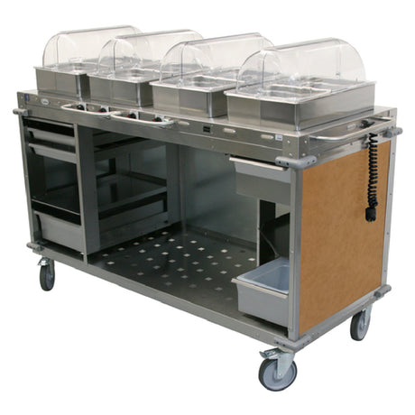 Cadco CBC-HHHH-L1-4 MobileServ® Mobile Hot Buffet Cart (4) Hot Full Size Buffet Servers