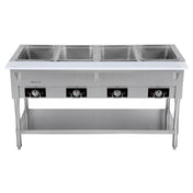 Serv-Ware EST4-2 - Serv-Ware - Electric Cooking - 4 Open Well Electric Steam Table - Dimensions: 58.2" W X 29.5" D X 33.5" H - Temperature Range: 120°F - 200°F - Amps: 14 - Voltage: 220-240 - Hz: 60 - Phase: 1 - Materials: Stainless Steel Construction - Warranty: 1 Year - Parts