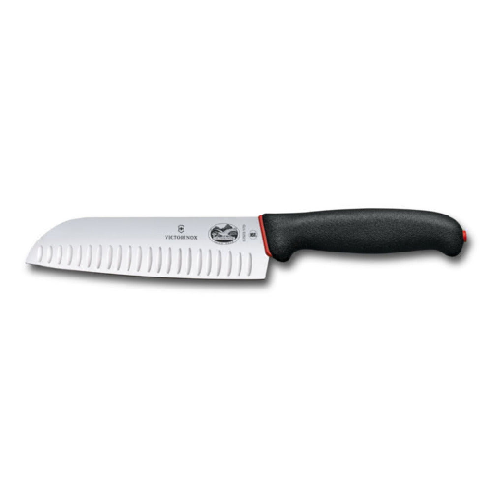 Victorinox Swiss Army 5.2523.17D - Santoku Knife, 7" Granton Edge, Black/red Dual Grip