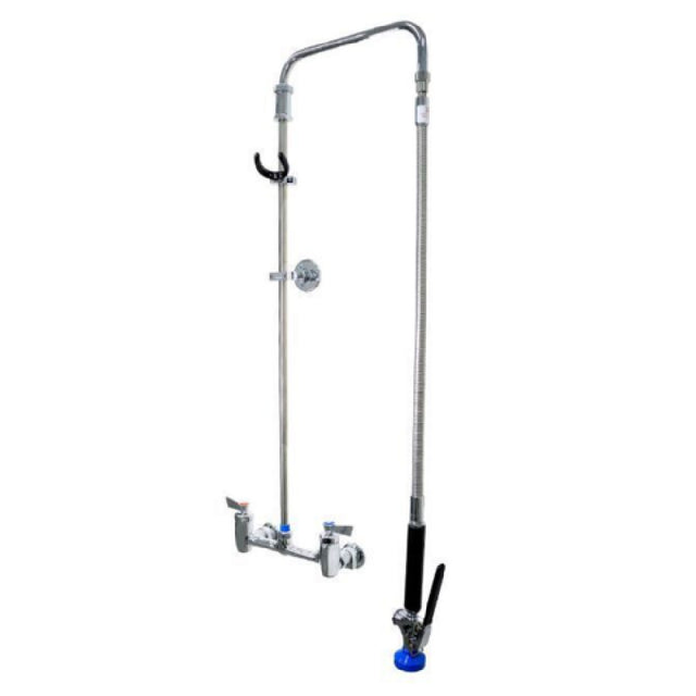 Fisher 90450 Pre-Rinse Unit 8" Adjustable Wall With Nipples Control Valve With Spring Action Flexible Gooseneck