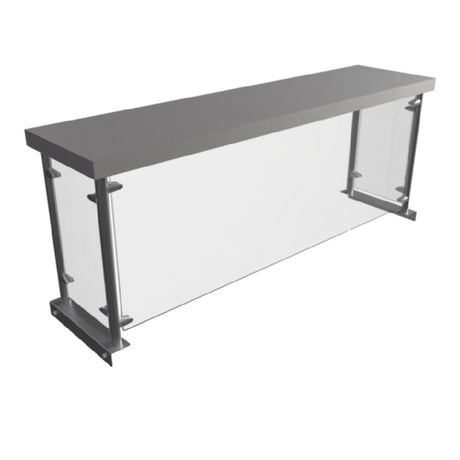 BK Resources SG-FCS-48 Sneeze Guard Overshelf For Steam Tables 12" Deep X 48" Wide Top Shelf