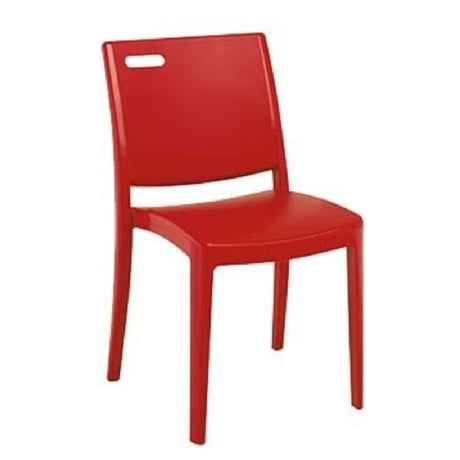 Grosfillex US563202 Metro Stacking Side Chair Resin Back With Hole Cutout Resin Seat And Frame