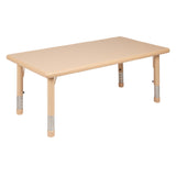 Flash Furniture YU-YCX-001-2-RECT-TBL-NAT-GG Preschool Activity Table 48"W X 24"D X 14-1/2" To 23-3/4" Adjustable Height