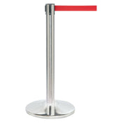 Hubert 61219 - Stanchion, Includes: (1) 40"H Post, (1) 14" Dia. Tapered 30 Lb. Base With Protective Rubber Floor Guards & (1) 7' Red Belt