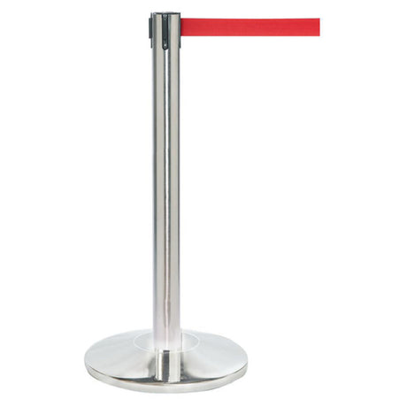 Hubert 61219 - Stanchion, Includes: (1) 40"H Post, (1) 14" Dia. Tapered 30 Lb. Base With Protective Rubber Floor Guards & (1) 7' Red Belt