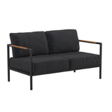 Flash Furniture GM-201027-2S-CH-GG Lea Patio Loveseat 600 Lb. Weight Capacity