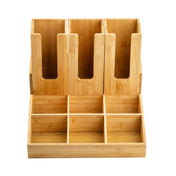 Tablecraft 12689 Coffee Condiment Organizer 15" X 1 4" X 7.5" 9 Compartments With 3 Cup/lid Holders