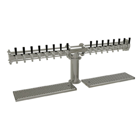 Glastender PT-16-MF Pipe Tee Draft Dispensing Tower Countertop (16) Stainless Steel Faucets (handles Not Included)