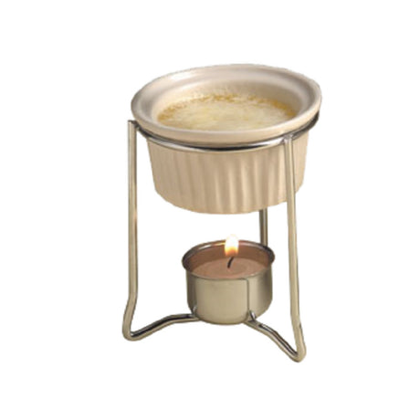 American Metalcraft BWR34 Butter Warmer Set 4 Oz. Ceramic Ramekin 3-1/4" Dia. X 3-7/8"H Stand