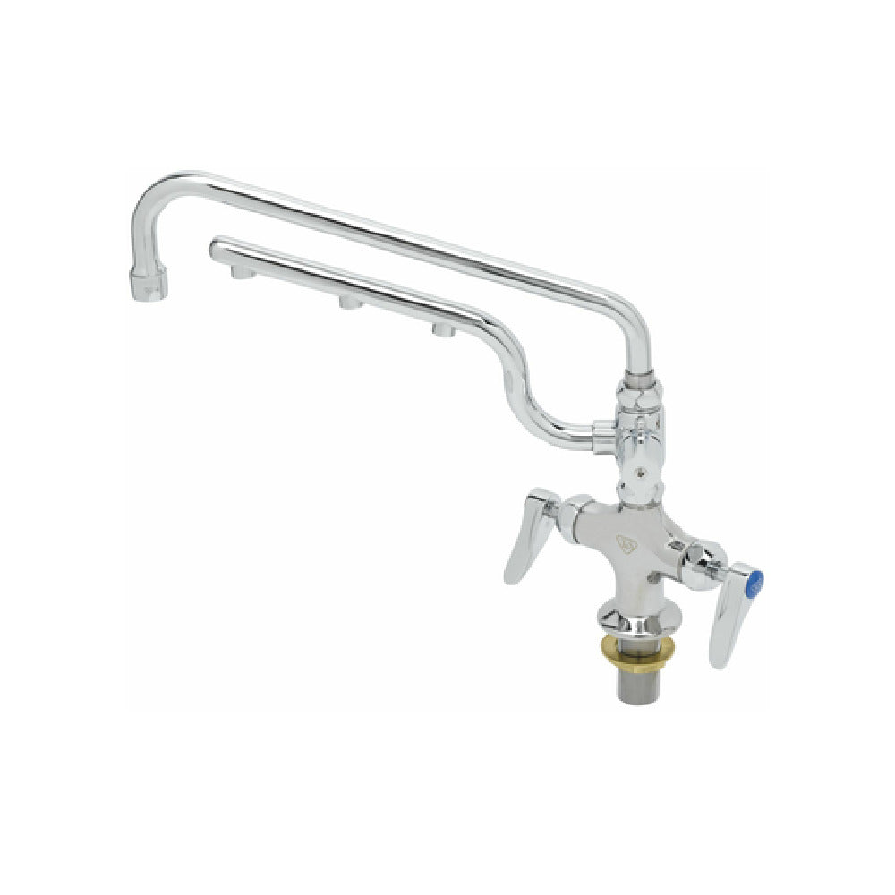 T&S Brass B-0201-U12-CR UltraRinse Single Hole Deck Mount Mixing Faucet With Polished Chrome Plated Brass Body