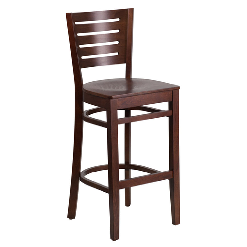 Flash Furniture XU-DG-W0108BBAR-WAL-WAL-GG Darby Series Bar Stool Wood Slat Back