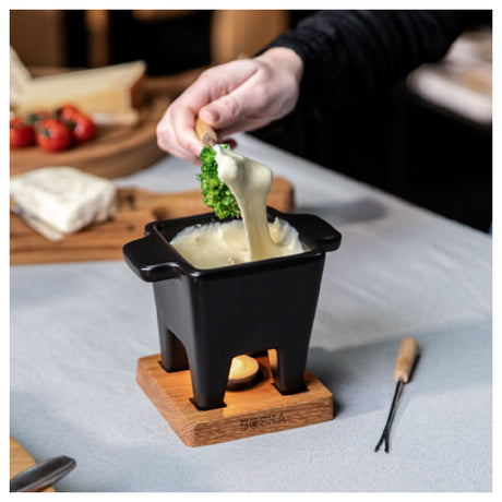 BOSKA 853530 - Boska Tapas Fondue Nero, 5.78''W X 4.68''D X 6.29''H, Ceramic Pot