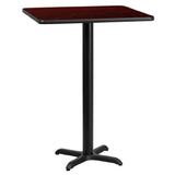 Flash Furniture XU-MAHTB-3030-T2222B-GG Table 30"W X 30"D X 43-1/8"H Bar Height