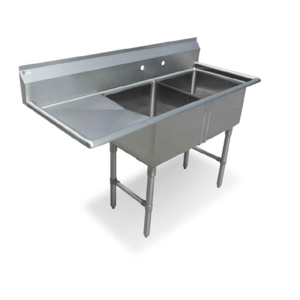 Steel Works Stainless SWS2C162012-18L-318 Sink 18ga/304 Stainless Steel 25-1/2" X 52-1/2" X 43-3/4"H