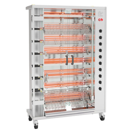 Rotisol FF1175-8G-SS_NAT FauxFlame™ Rotisserie Oven Gas Floor Model