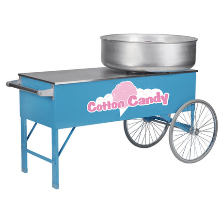 Gold Medal 3150CC Cotton Candy Cart (2) Spoke Wheels Stainless Steel Spacer With Floss Unit Cutout