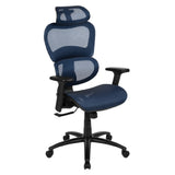 Flash Furniture H-LC-1388F-1K-BL-GG LO Office Chair 18-1/2" To 22-1/2" Adjustable Seat Height