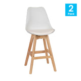 Flash Furniture CH-210925-7-WH-GG Dana Counter Stool 300 Lb. Weight Capacity 27" Seat Height