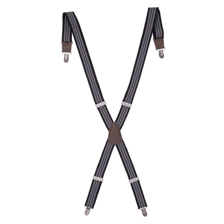 Chef Works XNN02-BGY-0 Pant Suspenders 1-1/4"W (3cm) Strap Black/gray Stripe