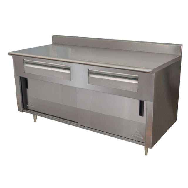 Advance Tabco SDRC-306 Storage Cabinet 72"W X 30"D 14 Gauge 304 Stainless Steel Top With 5"H Backsplash