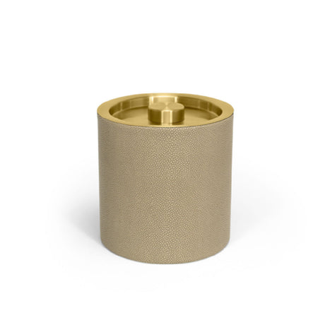 FOH RIB039BEL21 3.5qt Round Belize Ice Bucket Dune With Matte Brass Lid Includes One RIB018BEL21-BTM 3.5qt Round Belize Ice Bucket Base Dune