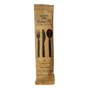 PacknWood 210CVPLK417BB - Compostable Bamboo Fiber Cutlery Kit, 7"L, Kraft Bag