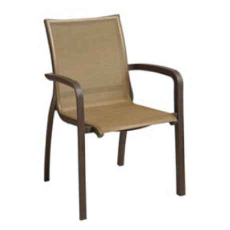 Grosfillex US643599 Sunset Stacking Armchair Designed For Outdoor Use Textilene Fabric Sling