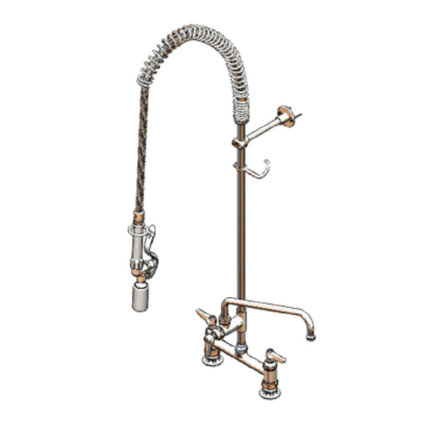 T&S Brass B-0123-A12-V-BC EasyInstall Pre-Rinse Unit Deck Mount Base 8" Adjustable Center