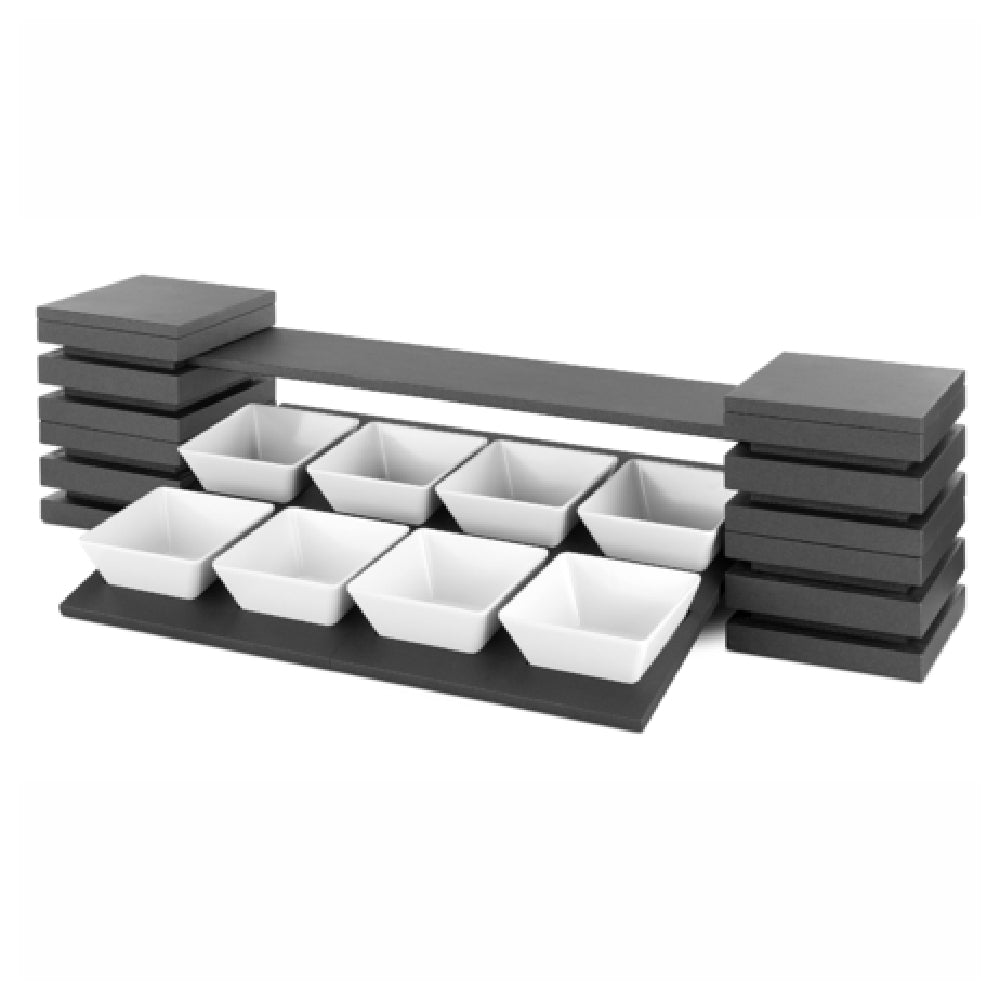 Vollrath V904333 Basic Cubic Display Set 56"W X 23"D X 15"H Set Includes: (4) Black Stackable Support Cubes With Lids