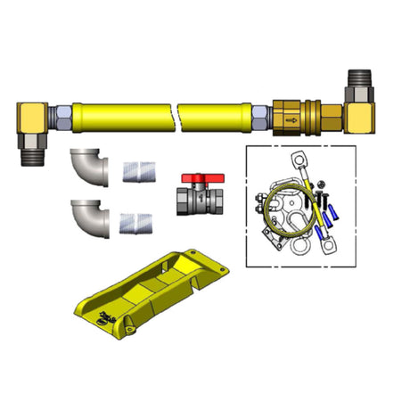 T&S Brass HG-4E-48SK-FFPS Safe-T-Link Gas Connector Hose 1" Connection 48" Hose