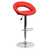 Flash Furniture DS-811-RED-GG Swivel Bar Stool Adjustable Height Contemporary Style