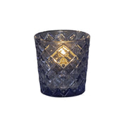 Hollowick/Steelite 5229BLU - Tealight Lamp, 2.5" Dia. X 2.5"H, Criss Cross