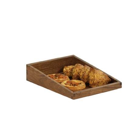 Cal Mil 23442-1012-78 Angled Tray Box 10"W X 12"D X 3"H Walnut