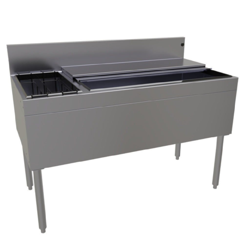 Glastender CBB-48L-CP10 Underbar Ice Bin/Cocktail Unit With Bottle Well Storage