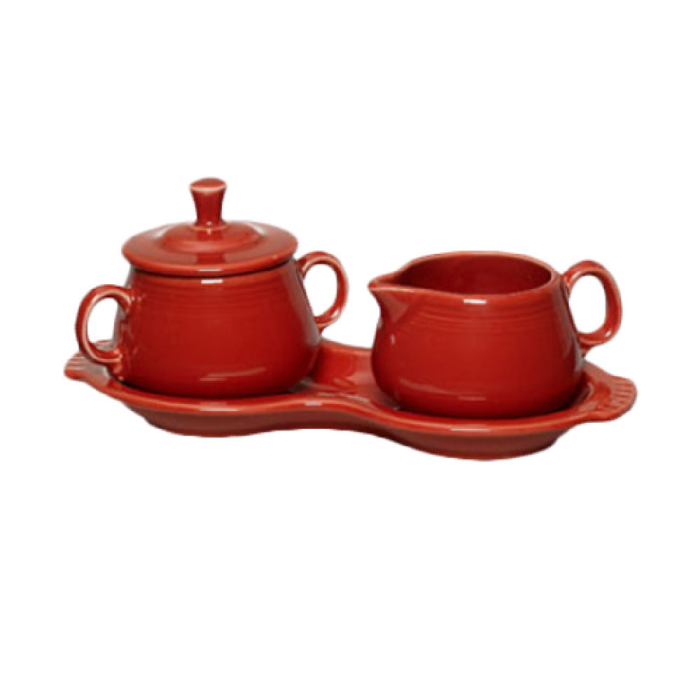 Steelite HL821326 Sugar & Cream Tray Set Includes: (1) 7-3/4 Oz. Sugar Bowl With Lid & Handles